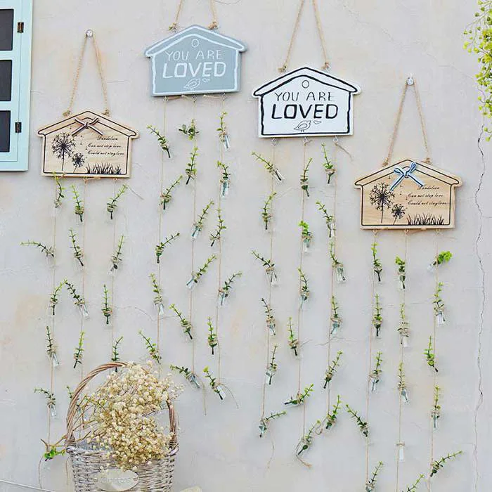 Dây treo lọ thủy tinh bảng gỗ Love/Home Đồ Decor Trang trí nhà phong cách  cổ điển Vintage