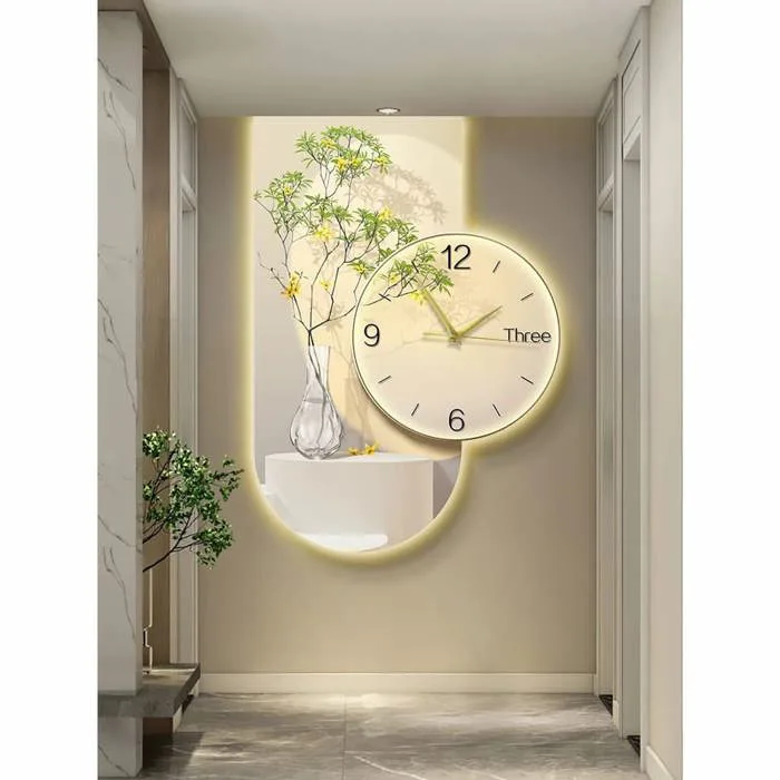Tranh Cắt 3D Đèn LED Đồng Hồ Hoa Trang Trí Nhà, Quán Cà Phê Tối Giản -  Thiết kế thi công trọn gói - Oha Decor