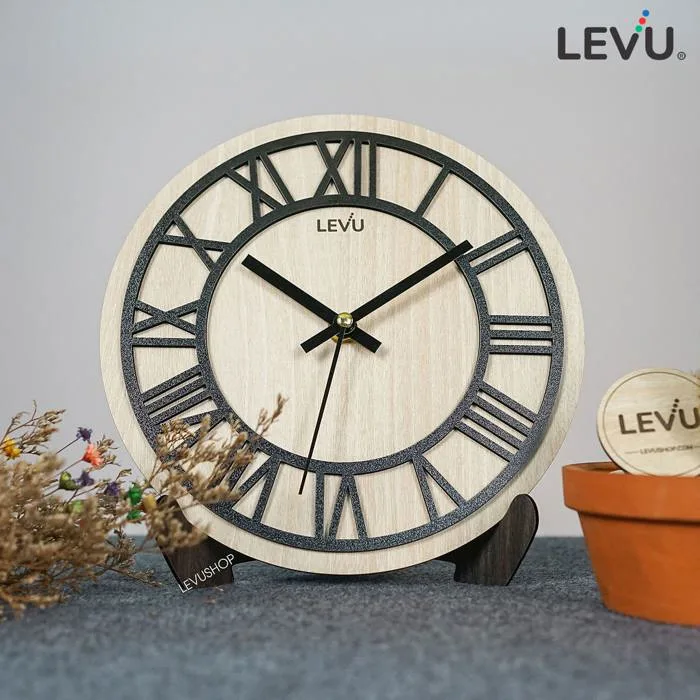 Đồng hồ để bàn Gỗ Decor trang trí nhà cửa tối giản LEVU-DH21 • LEVUSHOP