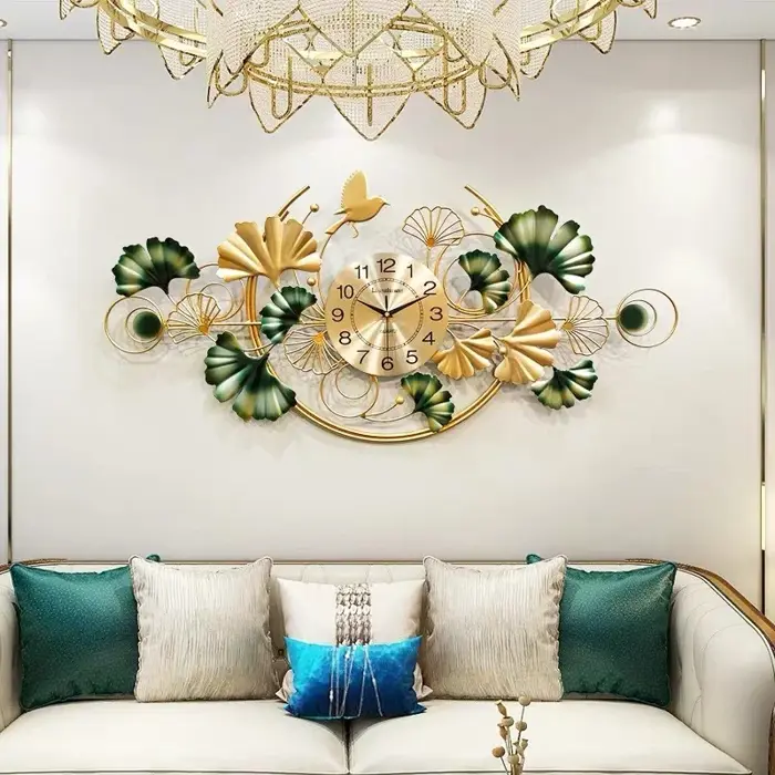 Đồng hồ Decor lá ngang treo tường K01