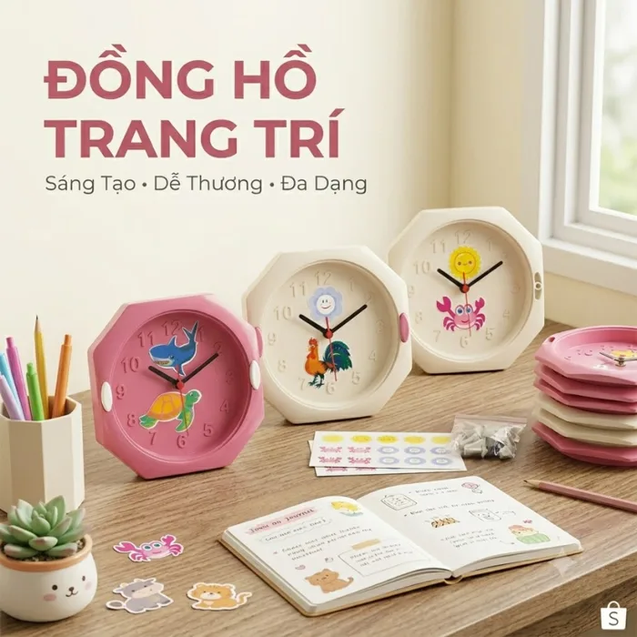 Đồng Hồ Để Bàn Hoạt Hình Cho Bé – Trang Trí Bàn Học, Kệ Sách | Shopee Việt  Nam