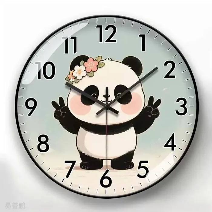đồng hồ gấu trúc cute - đồng hồ treo tường trang trí bàn học tập , phòng  decor . quà tặng