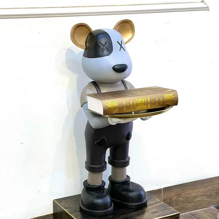 Tượng khay để đồ hình gấu BEARBRICK trang trí phòng khách TU033 | Nội Thất  Hữu Bằng