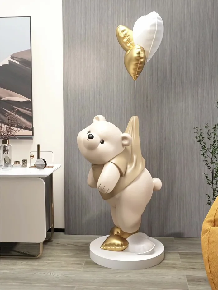 Tượng Gấu Béo Để Sàn Trang Trí Phòng Khách