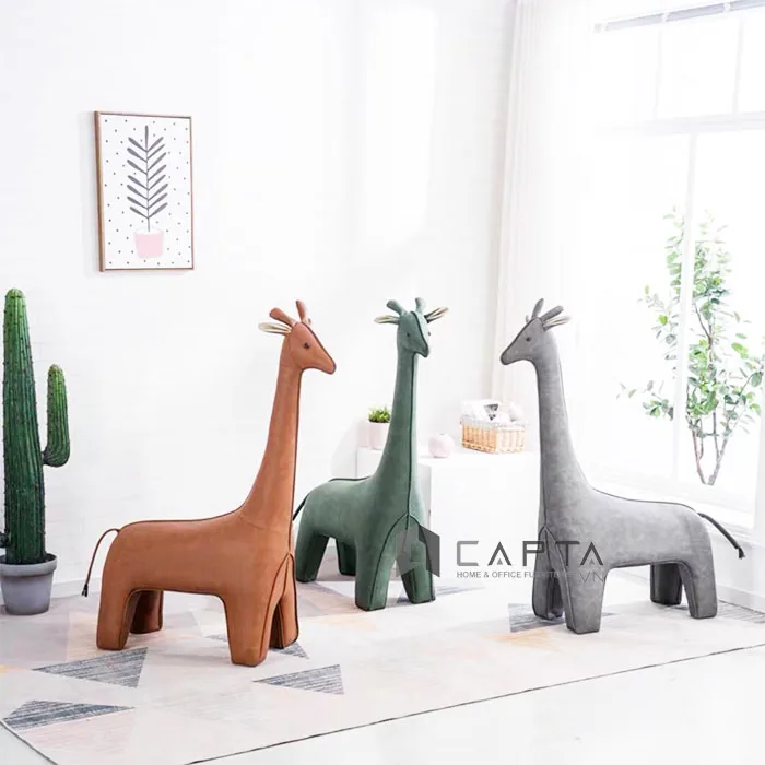 Ghế đôn decor hình hươu cao cổ - Nội thất CAPTA