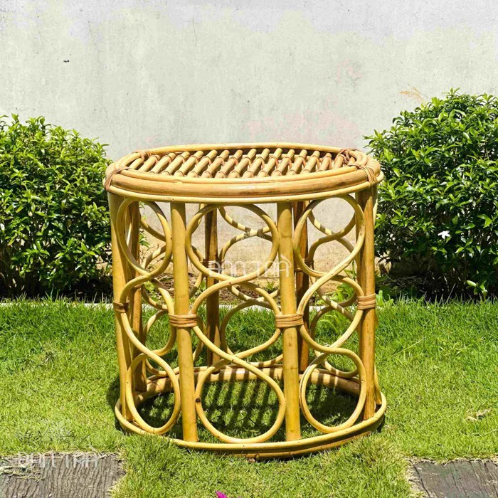 Ghế đôn mây Honey họa tiết