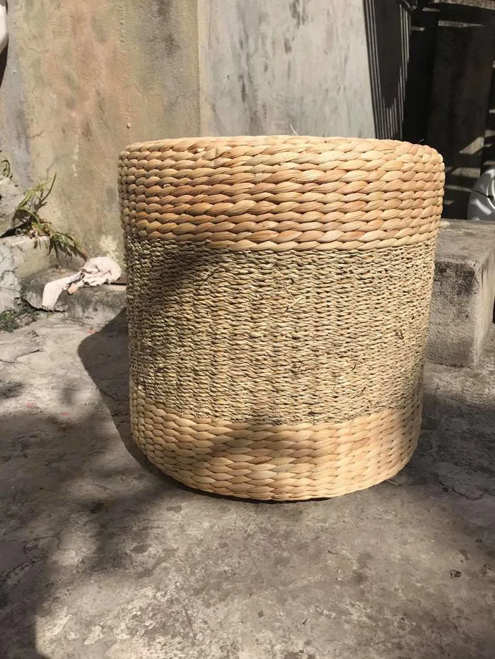 Ghế đôn tròn Decor - Ghế đôn lục bình mix cói D40xH40 - NineBegin