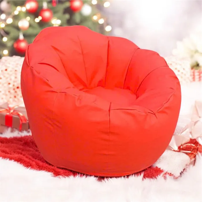 Ghế Lười Hoa Cúc Leather Beanbag Cam – Nội Thất Home Dream