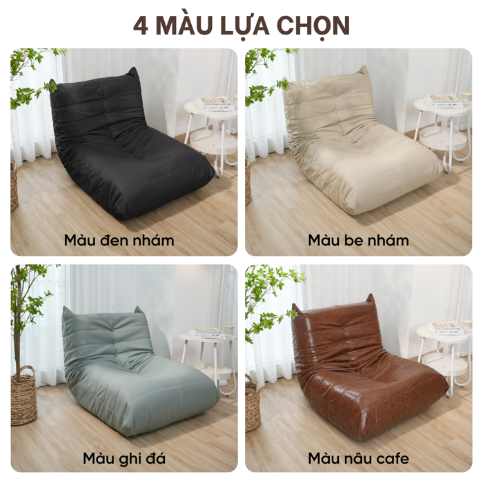 Ghế Sofa Lười Togo Foam PU Bọc Da Cao Cấp Ghế Thư Giãn Đọc Sách Decor Phòng  Hiện Đại - Nệm Tốt