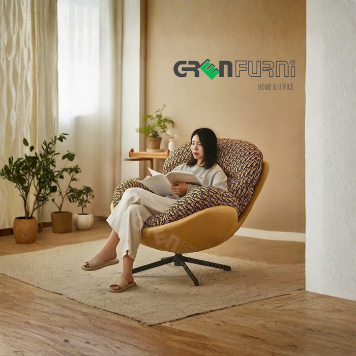 Ghế Lười To Chân Sắt Tĩnh Điện Greenfurni GR-TOFU03 - Nội Thất Greenfurni