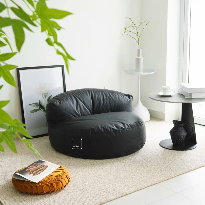 Ghế Lười Hạt Xốp Hình Tròn Bọc Da