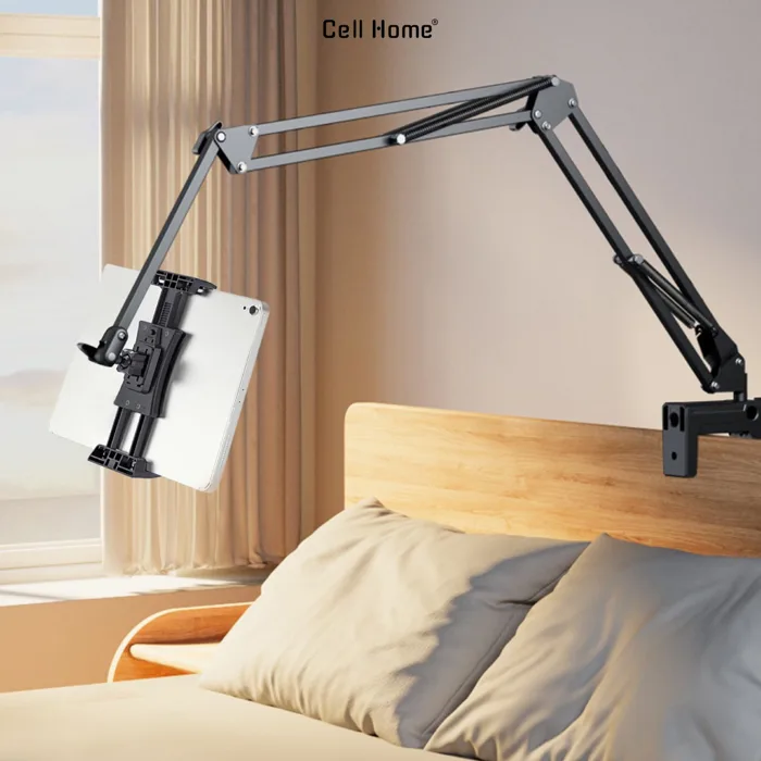 Giá đỡ iPad, máy tính bảng, điện thoại gắn bàn, đầu giường đa năng xoay 360  độ gập chắc chắn