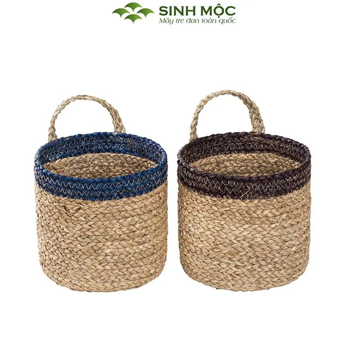 Giỏ cói, giỏ mây tre đan, giỏ cói trồng cây, Decor đựng đồ - M1005