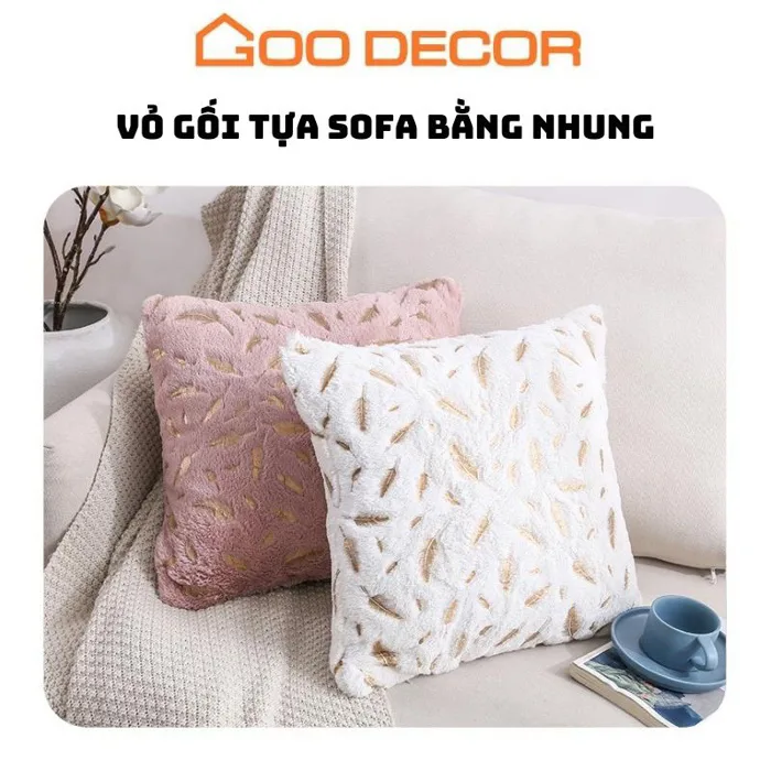 Vỏ gối sofa vải nhung lông sang trọng 45x45cm | GOO Decor - Vietnam factory  manufacturer of Slipcovers & Fabrics - GOO Decor Import Export Company