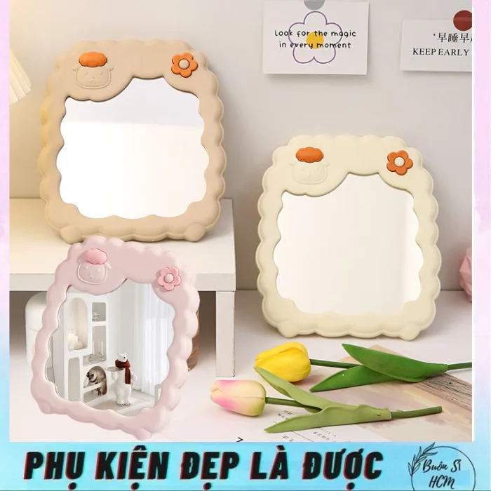 Gương trang điểm để bàn họa tiết hình thú cute Gương decor trang điểm,nhỏ  gọn,treo tường tiện lợi#