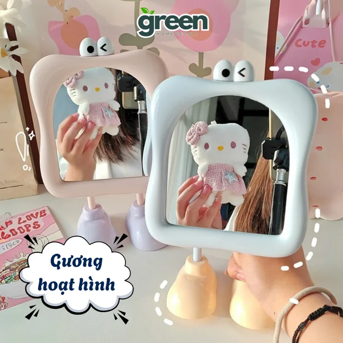 Gương Để Bàn Hoạt Hình Chân Giày Siêu Cute, Gương Trang Điểm Mini Để Bàn  Decor Dễ Thương