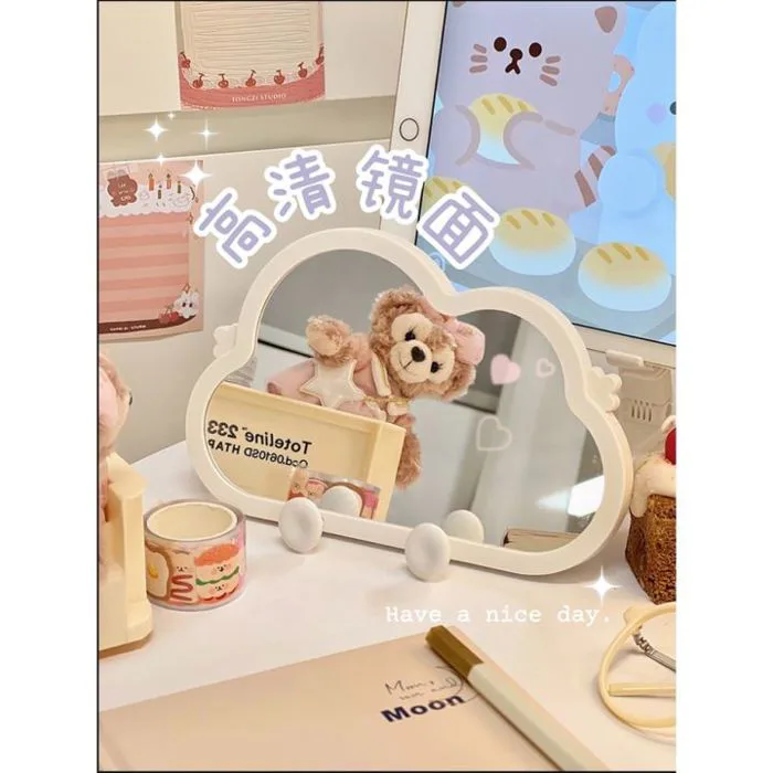 Gương soi khung mây để bàn hoặc treo tường cute có đồ móc decor | Lazada  Việt Nam