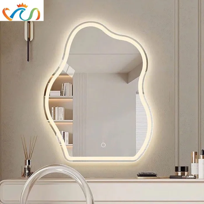 Gương decor hình hạt đậu led cảm ứng cách - VUADECOR Nội thất & Trang trí