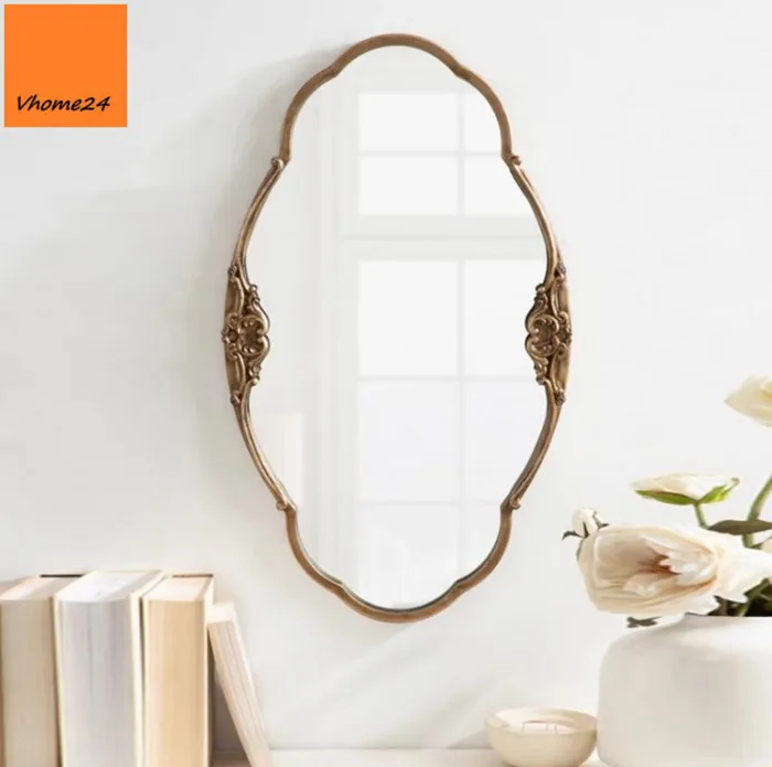 *GƯƠNG DECOR TRANG TRÍ VIỀN ĐỒNG DÁNG OVAL RETRO CAO CẤP GTR265 |  Vhome24-Thế giới gương soi online