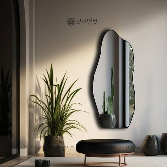 Gương Soi Toàn Thân LOHOM - GSL 23, Dáng Lượn Sóng Khung Đen. – Nội Thất  Lohom