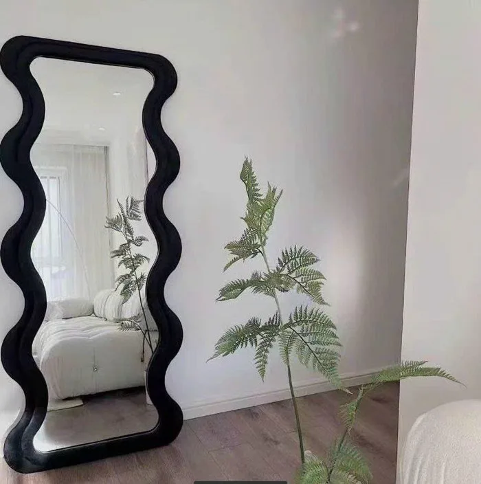 Gương soi toàn thân lượn sóng khung bọc nỉ VN-GS021 - vinafami.net