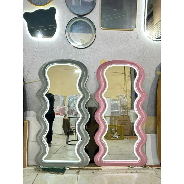 Gương Lượn Sóng Bọc Nỉ Đầu Tròn Nịnh Dáng, Hàng Nỉ Dày Dặn Decor Phòng Ngủ  Thương Hiệu Gương Xinh Decor | Shopee Việt Nam