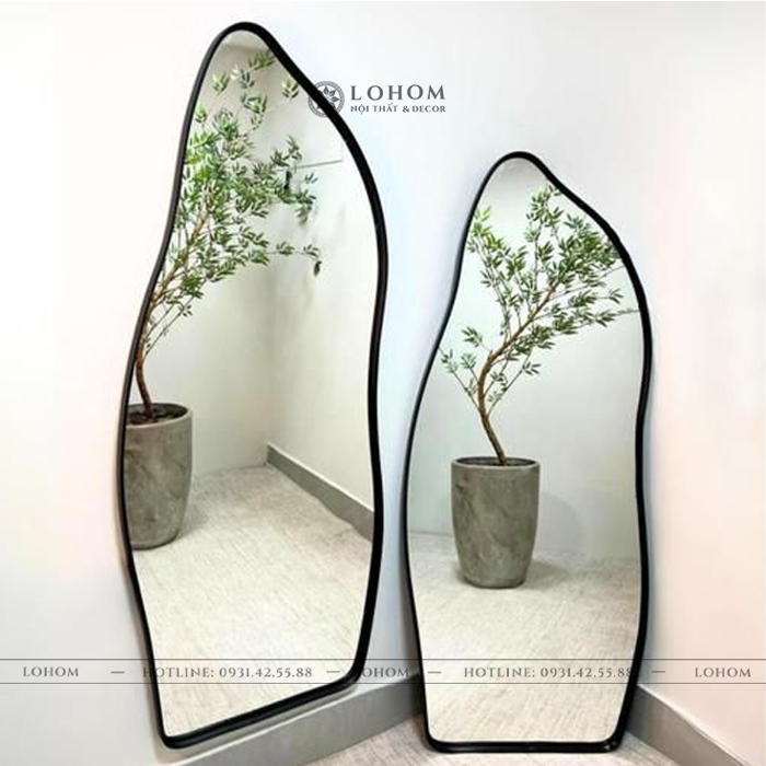 Gương Soi Toàn Thân LOHOM - GSL 23, Dáng Lượn Sóng Khung Đen. – Nội Thất  Lohom