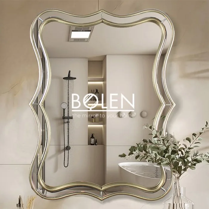 GƯƠNG DECOR PHÒNG TẮM CHỮ NHẬT SÓNG VIỀN GƯƠNG GTR234 - Gương BOLEN - Gương  trang trí decor | Gương phòng tắm | Gương trang điểm | Gương soi toàn thân