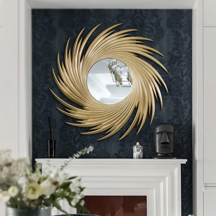 Gương Tròn Decor Vòng Xoáy Ánh Dương Gương Treo Tường Hà Nội