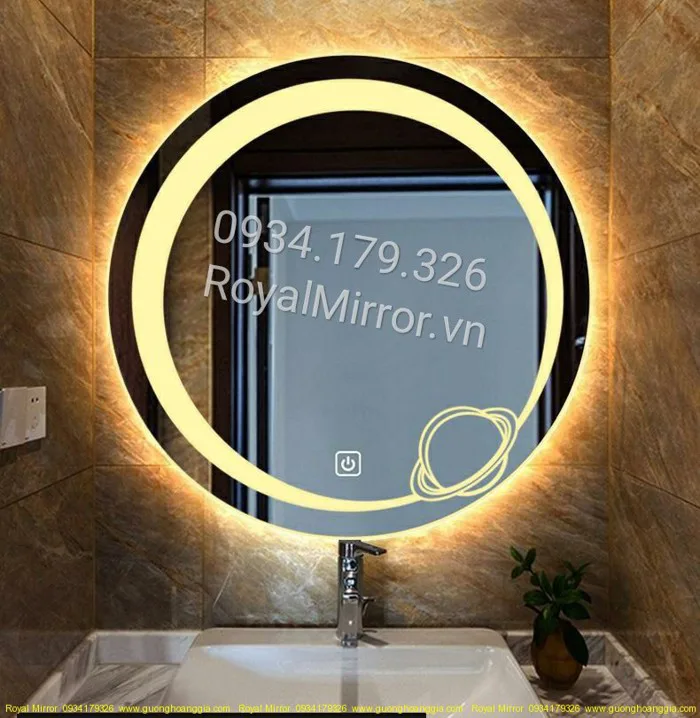 Gương đèn LED tròn decor cao cấp DC201 - ROYAL