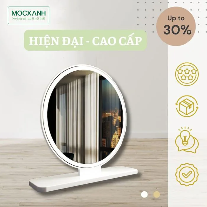 Gương Decor Hình Tròn Bàn Trang Điểm Cao Cấp