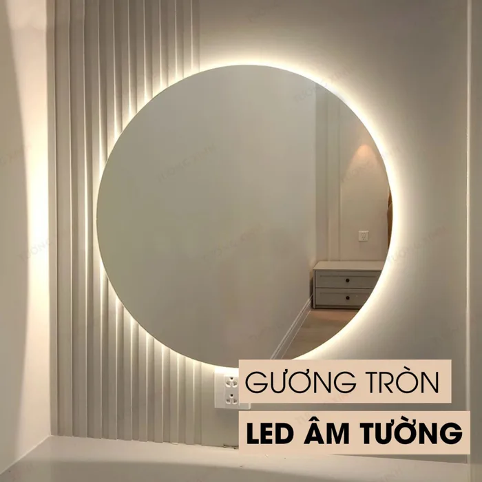 Gương tròn đèn led trang trí decor GCS10 - Tường Xinh Việt Nam