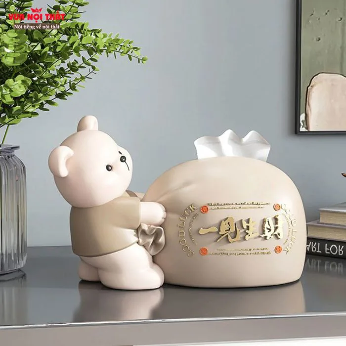 Hộp đựng khăn giấy hình gấu TTT54 độc đáo, giá rẻ | Vuanoithat