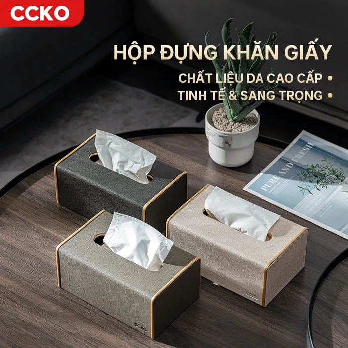 Hộp đựng giấy ăn CCKO CK9611, hộp đựng khăn giấy decor để bàn chất liệu da  thiết kế sang trọng | Shopee Việt Nam