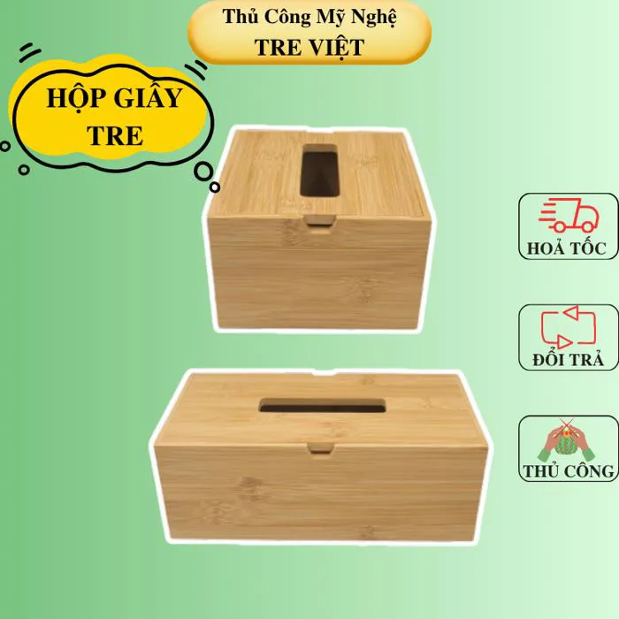Hộp Đựng Khăn Giấy bằng Tre Decor Trang Trí Bàn Ăn - Bamboo Tissue Box