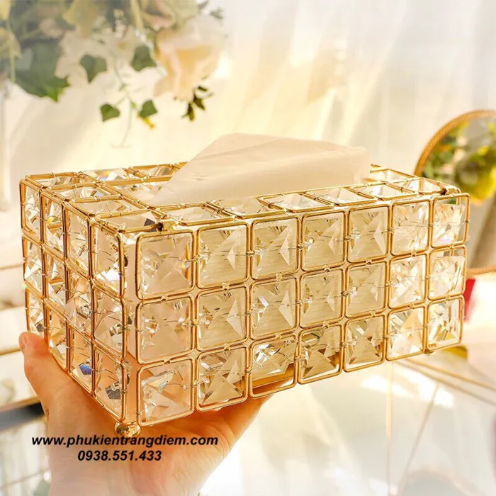Hộp Đựng Khăn Giấy Pha Lê Diamond Cao Cấp, Sang Trọng, Giá Rẻ