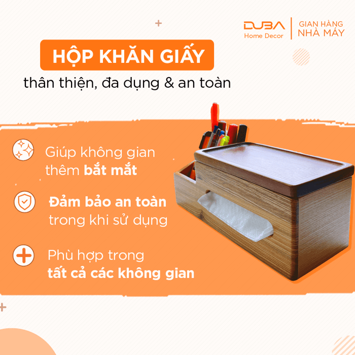 Hộp đựng khăn giấy để bàn, hộp đựng giấy ăn đa năng, hộp gỗ đựng giấy