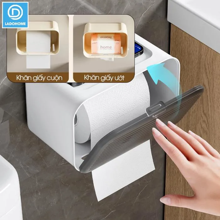 Hộp đựng giấy vệ sinh JW8810, đựng khăn giấy treo tường, nhựa PP nguyên  sinh | Lado Home