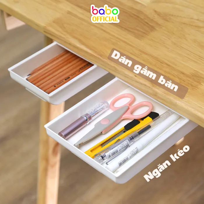 Ngăn kéo dưới bàn mini tự dính bằng nhựa hộp đựng bút mỹ phẩm đồ vật nhỏ  văn phòng Lưu Trữ Đồ Tiện Ích (TL02)