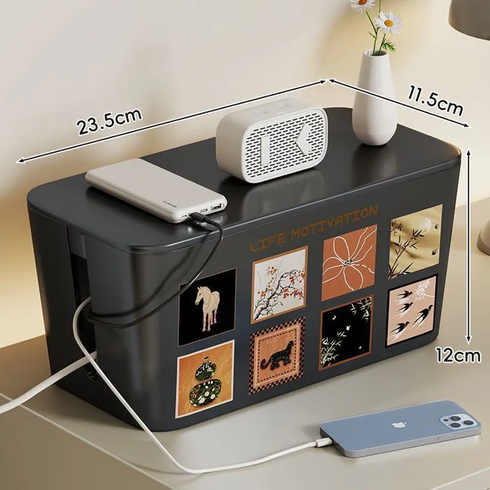 Hộp đựng dây điện, hộp sắp xếp ổ cắm điện, dụng cụ quản lý và giấu dây cáp  trên bàn làm việc, hộp đựng đầu nối cáp dữ li | Shopee Việt
