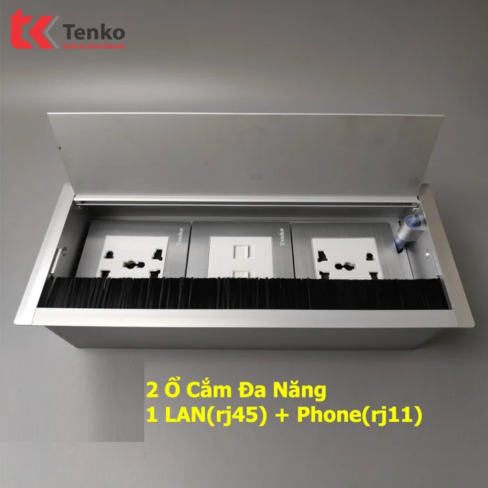 Hộp Điện Âm Bàn Cho Phòng Họp, làm Việc 3 Module Tenko