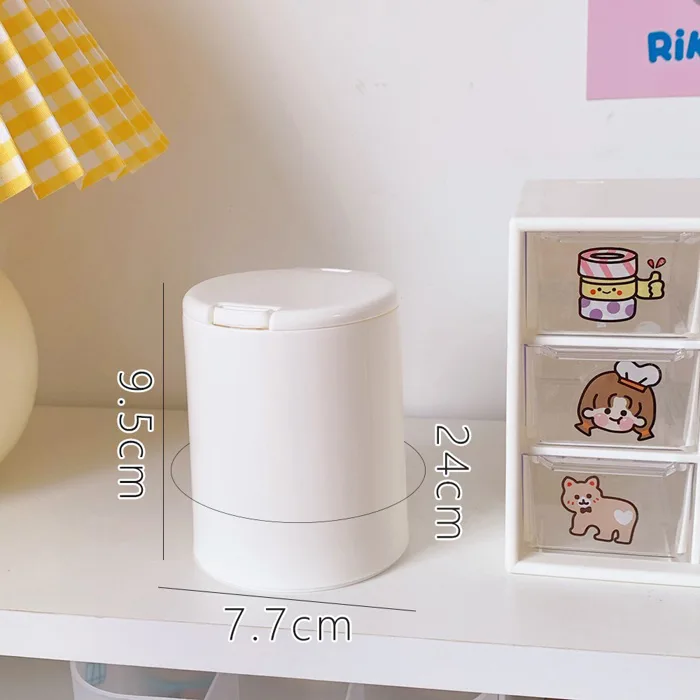 Thùng rác để bàn học, bàn làm việc, Thùng rác có nắp tiện lợi nhỏ nhắn đáng  yêu, hộp đựng rác mini