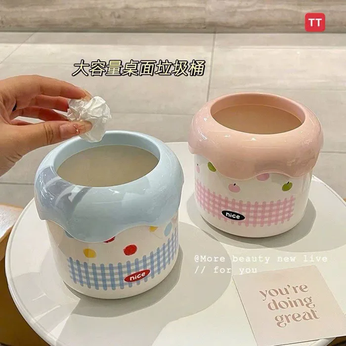 Thùng Đựng Rác Mini Để Bàn Học Nhỏ Gọn Tiện Lợi Màu Sắc Dễ Thương
