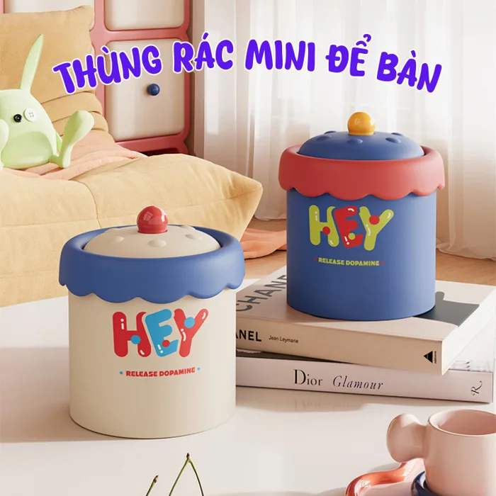 Thùng Rác Mini Để Bàn, Hộp Đựng Đồ Đa Năng, Tiện Lợi Cho Học Tập Và Làm Việc