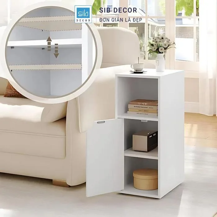 Tủ Đầu Giường SIB Decor KDG2566 Gỗ Công Nghiệp Nhỏ Gọn