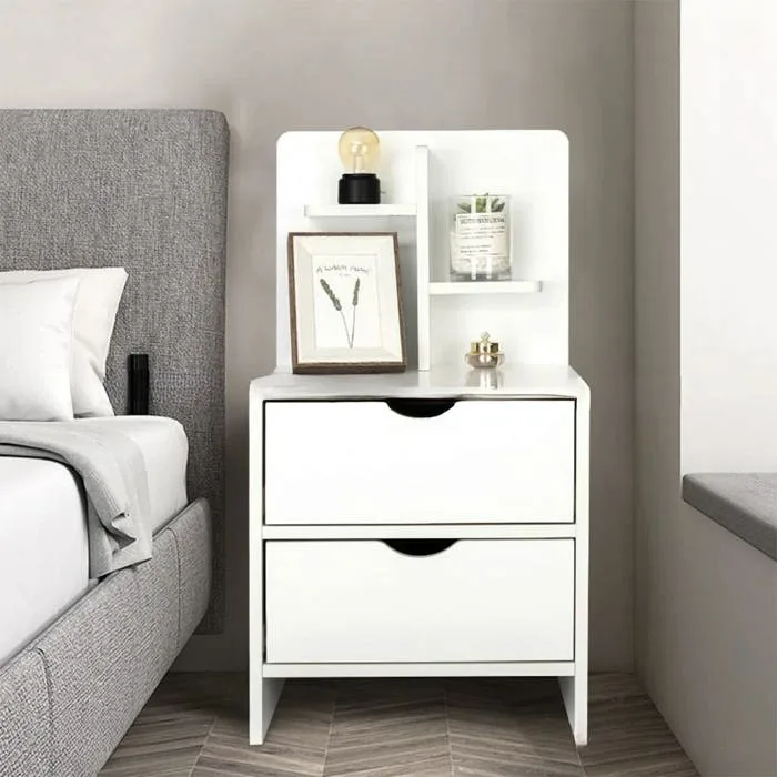Tủ Đầu Giường 2 Ngăn Kéo Kèm Kệ Jatika – TIGA0213 - Tiga Decor