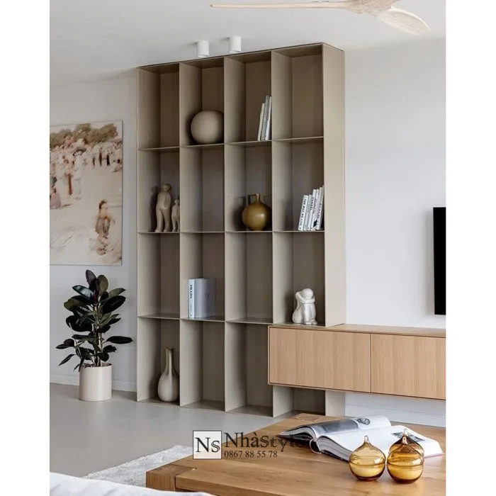 Kệ sách decor phòng khách 010S – Nhà Style