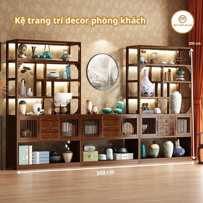Kệ trang trí decor phòng khách, làm vách ngăn, kệ tivi decor phòng chất  liệu gỗ tre bền đẹp cao 2m | Shopee Việt Nam