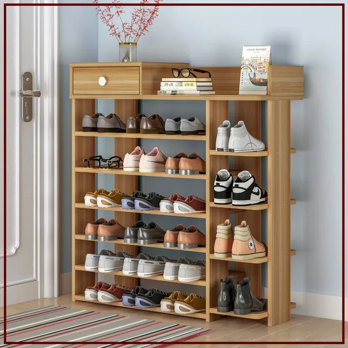 Kệ Giày Gỗ 7 Tầng Gỗ Công Nghiệp | Queen Decor