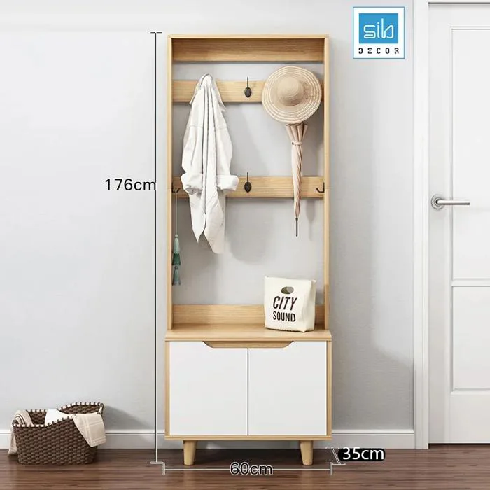Kệ Gỗ Đa Năng Để Giày Dép, Móc Treo Đồ TG09